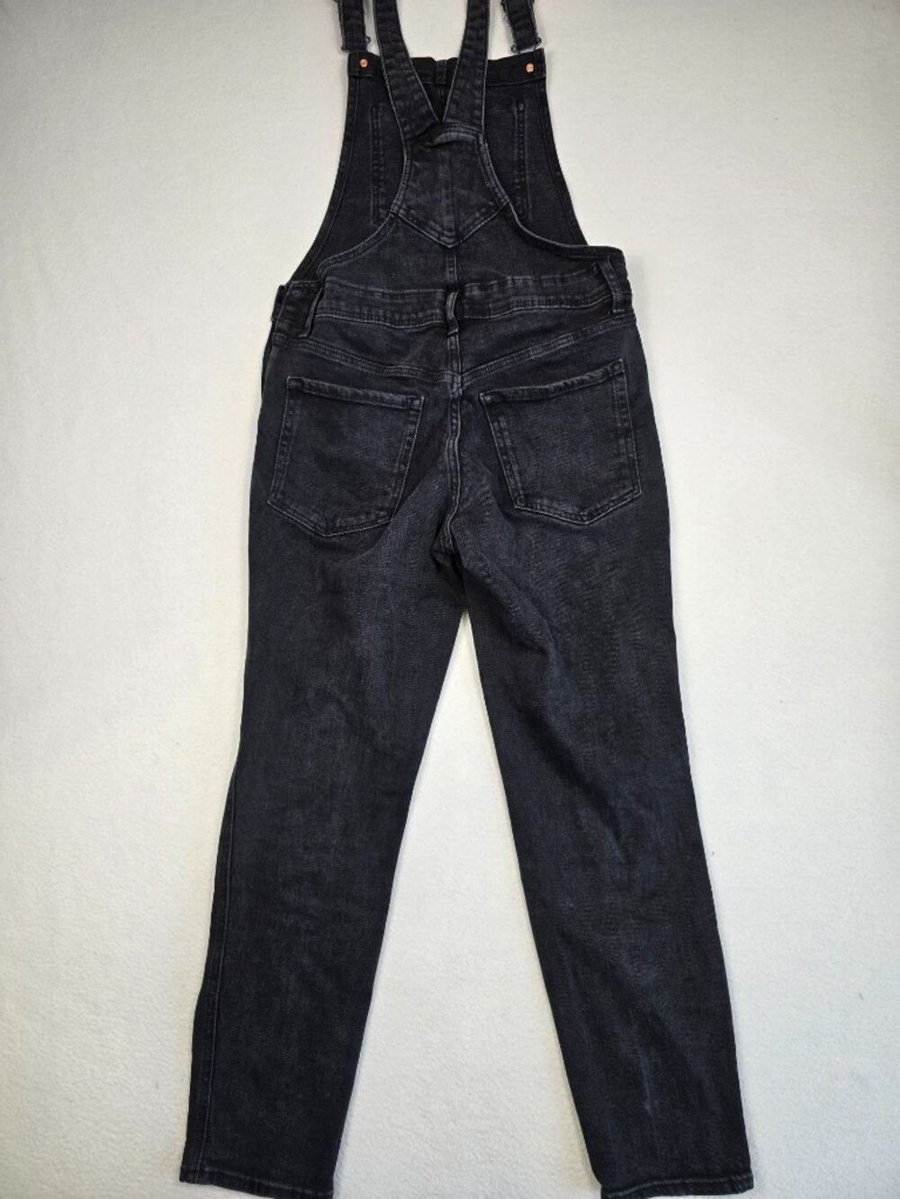 Old Navy Womens Black Denim Distressed Overalls Size 6 - Picture 5 of 6